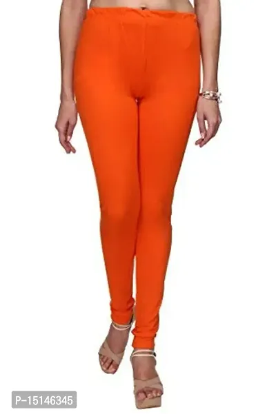 AR fashion Women's Regular Fit Churidar Leggings Orange-thumb0