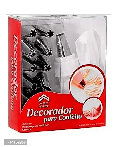 12 Pieces Cake Decorator Set Frosting Icing Piping Bag Tips Al