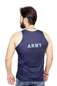 AXOLOTL Military/Army Style Sport Fabric Sandos for Men Vest for Men (Blue, Small)-thumb1