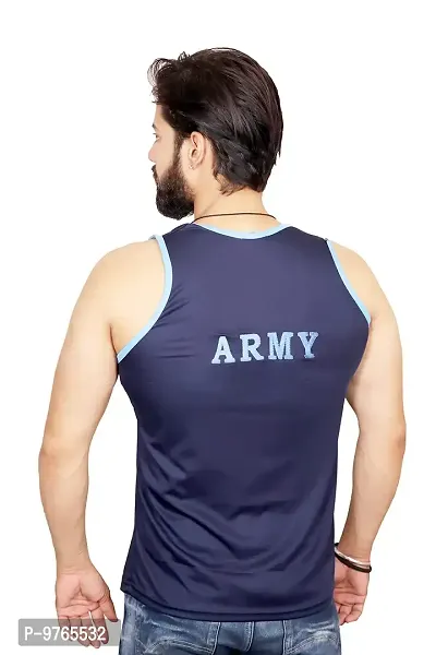 AXOLOTL Military/Army Style Sport Fabric Sandos for Men Vest for Men (Blue, Small)-thumb2