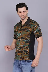 AXOLOTL Military Style Dry Fit Polo Collar Polyester T-Shirt for Men (X-Large) Multicolour-thumb2