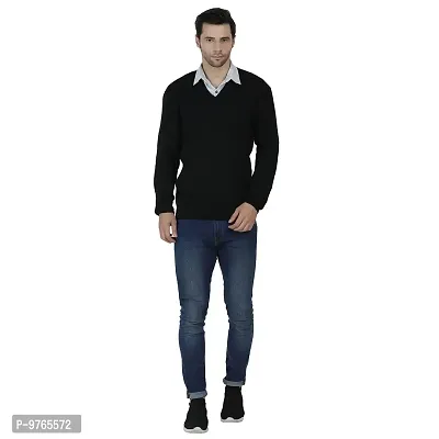 AXOLOTL Premium Woolen Solid Formal Sweater for Men-thumb5