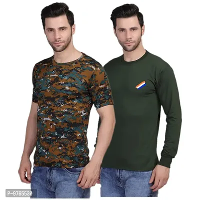 AXOLOTL Army/Military Style Commando  Camouflage T-Shirt Combo (Pack of 2)