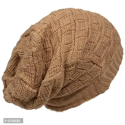 AXOLOTL Unisex Woolen Beanie Caps (Brown)-thumb2