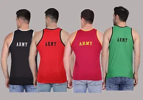 AXOLOTL Military/Army Style Dry Fit Sport Fabric Sandos for men Vest for men (Pack of 4) (Large, Multicolor 1)-thumb1