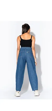 Stylish Blue Denim Solid Jeans For Women-thumb3