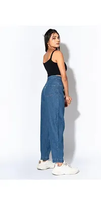 Stylish Blue Denim Solid Jeans For Women-thumb2