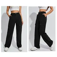 Stylish Black Denim Solid Jeans For Women-thumb2