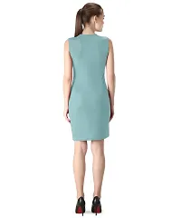 Stylish Green Polyester Spandex Solid Bodycon Dress For Women-thumb2