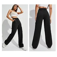 Stylish Black Denim Solid Jeans For Women-thumb1