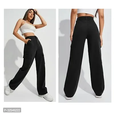 Stylish Black Denim Solid Jeans For Women-thumb2