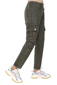 Stylish Green Denim Solid Jeans For Women-thumb1