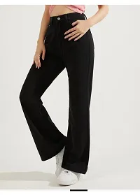 Stylish Black Denim Solid Jeans For Women-thumb4