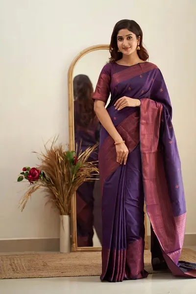 New In Pure Silk Saree with Blouse piece 