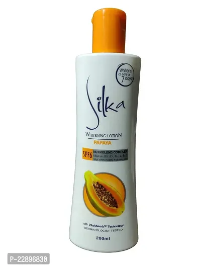 Silka - Whitening Papaya Lotion  SPF 6 Experience the richness of Silka Papaya Lotion 200ml