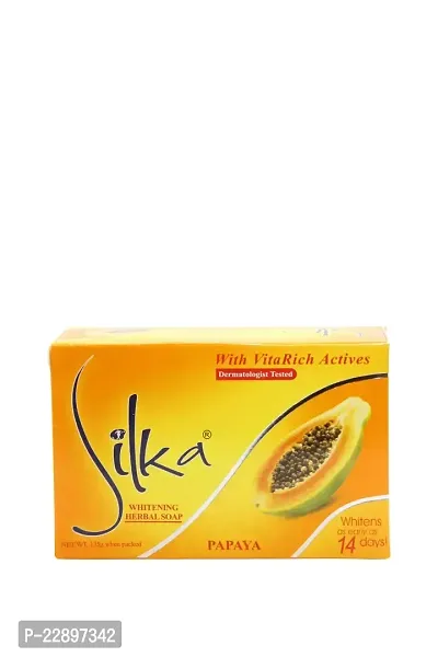 Silka Skin Whitening Soap, Papaya, 135g-thumb0