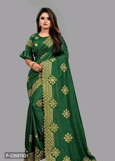 Fancy Georgette Saree with Blouse Piece for Women-thumb0