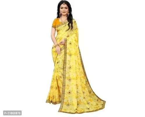 Fancy Georgette Saree with Blouse Piece for Women-thumb0