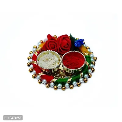 Surbhii creations Handmade bhaiya bhabhi Rakhi Set with roli chawal Plater and Handicraft Box Pack-thumb4