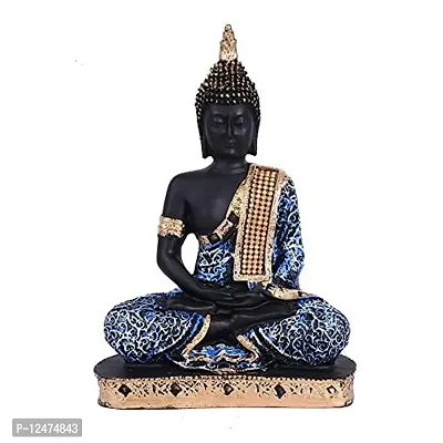 Surbhii creations Meditating Samadhi Buddha for Home  Office Decor (Blue Samadhi)