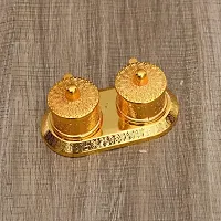Surbhii creations Golden Metal Kumkum Holder/ Kumkum Box for Gifting, Pooja, Thali, Mandir, Home, Temple, Gifting (Royal kumkum Holder)-thumb1