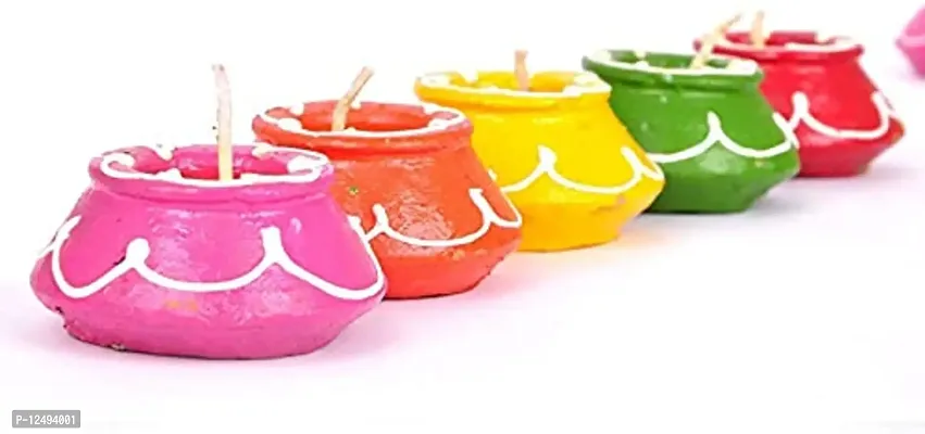 Surbhii creations Decorative Candle Matki Diyas/Colourful Diya Set/Diya for Diwali (20)-thumb3