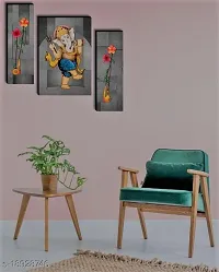 Dancing Ganesh Digital Reprint Mdf Painting For Living Room ,Hotel (12*18 Inch)-thumb1