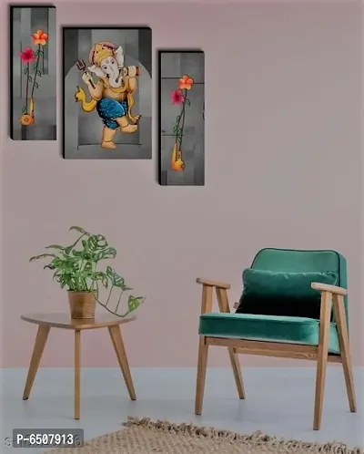 Dancing Ganesh Digital Reprint Mdf Painting For Living Room ,Hotel (12*18 Inch)-thumb2