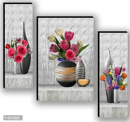 Beautiful Flower Design Digital Reprint Mdf Painting For Living Room ,Hotel (12*18 Inch)