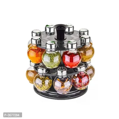 360 Degree Revolving Round Shape Transparent Spice Rack, Container Spice Stand For Kitchen Storage Container Rack Sets Spice Racks Containers-thumb0