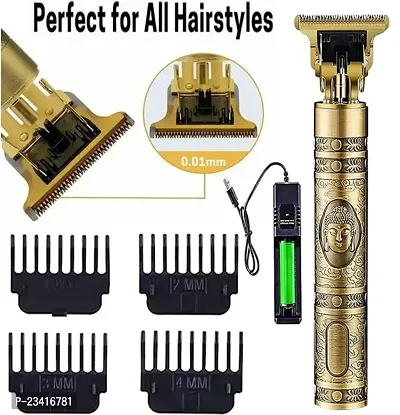 T9 Hair Trimmer For Men, Hair Clipper Fully Waterproof Trimmer 120 min Runtime 4 Length Settings (Silver, Gold)-thumb0