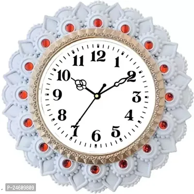 Designer Premium Plastic White Flower Wall Clocks