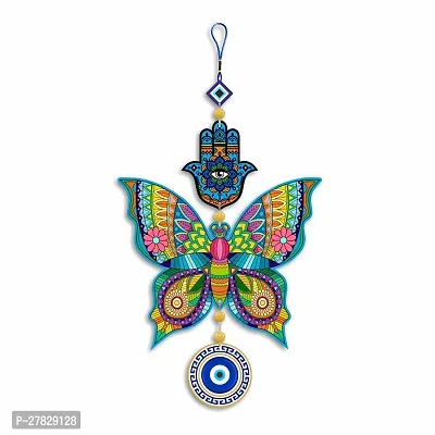 KBH CRAFT Beautiful Decorative Evil Eye Butterfly Wooden Wall Hanging Luck Prosperity For Home Decor | Decoration Livingroom Modern Artworks Items | Door Decorative Accents Hangings