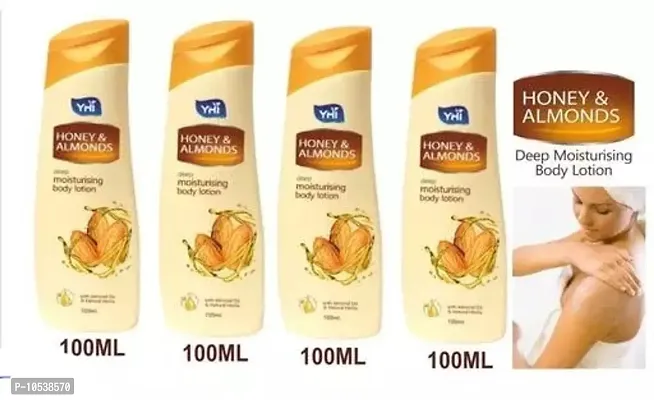 HoneyandAlmond Body Lotion For winter care soft Skin 100ml pack of 4 = 400ml combo pack-thumb0