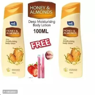 Almond Pack Of 2 Free Pink Magic Lipblam combo Body Lotions