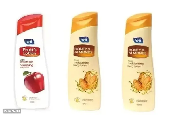 Fruit Body Lotion Honey And Almonds Body Lotion- Pack Of 3, 100 Ml Each-thumb0