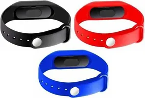 Silicone Slim Digital LED Black & Red &  Blue & Yallow Band Watch - Combo Set of 3 Watch for Kids Boys and Girls-thumb2