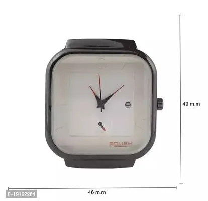 Polish Printed White Dial Time  Date Mens Analog Watch-thumb3