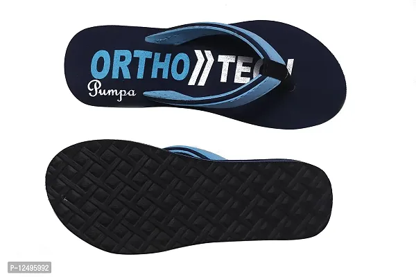 PUMPA EXTRA SOFT Women's Ortho Care Orthopedic and Diabetic Super Comfort Dr Sliders Flip flops and House Slippers for Women?s and Girl?s with Elegant look and comfort (Blue black, numeric_8)-thumb3