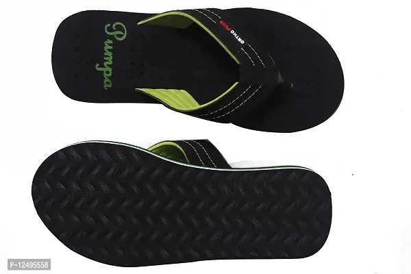 NA 01 PUMPA Slipper Ortho Care Orthopedic and Diabetic Super Fit Comfort Doctor Slipper, Dr. Slipper, Flip-Flop, Cushion, Slides and House Slipper for Men's and boys (Black Green, numeric_9)-thumb2