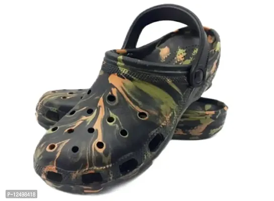 Cr 02 Militry Printed Clogs for Mens and Boys (Black MHD, Numeric_7)