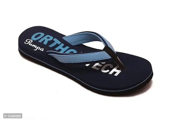 PUMPA EXTRA SOFT Women's Ortho Care Orthopedic and Diabetic Super Comfort Dr Sliders Flip flops and House Slippers for Women?s and Girl?s with Elegant look and comfort (Blue black, numeric_8)-thumb4