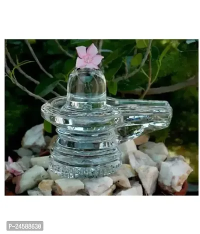 Sphatik/Crystal Siva Linga For Pooja (4Cm Size)-thumb0