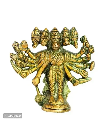 Classic Panchmukhi Hanuman Brass Idol-thumb0