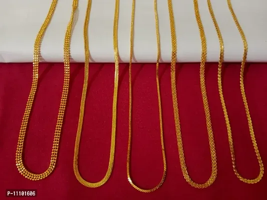 Z-3 Premium Quality Daily Wear Gold Plated 22inch Fancy Chain Combo 5 Pcs