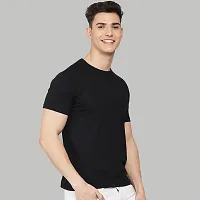 Black Round Neck T-Shirt-thumb2