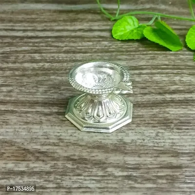 GODS CHOICE German Silver Agal Stand Diya For Pooja Size : 2 Inch Weight : 20 Grams