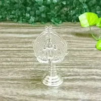 GODS CHOICE German Silver Balaji Face Stand Leaf Diya For Pooja / Decor Size : 4 Inch Weight : 40 Grams-thumb3