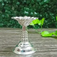 GODS CHOICE German Sliver Flower Designing Stand Devadoos Diya For Pooja /Decor Size : 2.8 Inch Weight : 40 Grams-thumb2