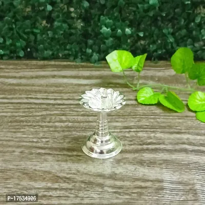 GODS CHOICE German Sliver Flower Designing Stand Devadoos Diya For Pooja /Decor Size : 2.8 Inch Weight : 40 Grams